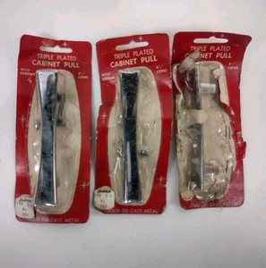 Vntg Mid Century Drawer Pulls Bow Tie Chrome Plated Lot Of 3 MCM Yoder Mfg. Co. - Picture 1 of 5