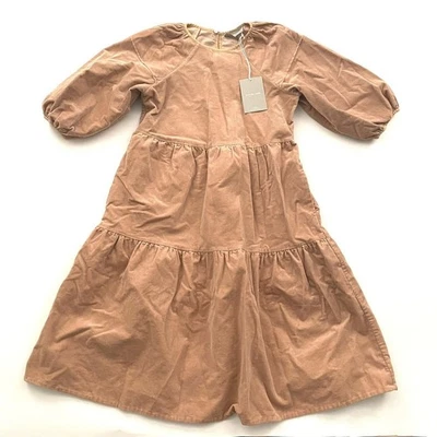 New Everlane Tiered Corduroy Dress Size XXS 2XS Pink Cottagecore - Image 1 of 4
