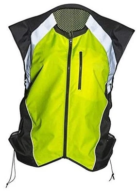  Chaleco de seguridad con bolsillos. Amarillo brillante para motocicleta M: se adapta a chaquetas M-lg Foto 1 de 4