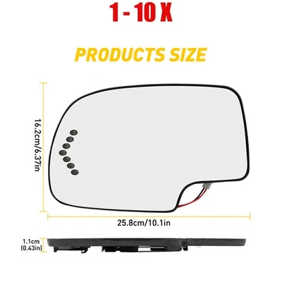 Espejo retrovisor izquierdo 1-10X vidrio intermitente térmico para GMC Sierra 2003-2006 Yukon Foto 1 de 4