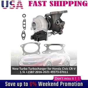 Turbo Turbocharger for Honda Civic CR-V 1.5L L15B7 2016-2021 49373-07011 07012 - Picture 1 of 16