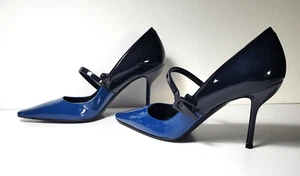 NIB*ROGER VIVIER Paris*Patent Leather Pumps*Size 37*Navy/ Light Blue - Picture 1 of 14