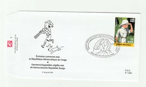 Herge Tintin Congo enveloppe timbre Belgique 2001 premier jour - Picture 1 of 1