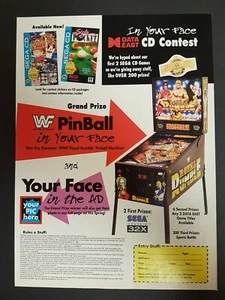 DATA EAST CD Concurso WWF Pinball Sega CD Anuncio Impreso Arte Original 8.5x11 - Imagen 1 de 1