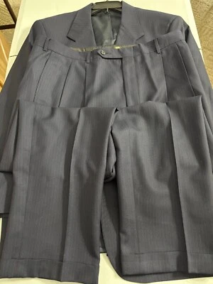 Corbin Mens 2 Button Suit Blue with Pinstripes Size 42R Pants 36x29 - Image 1 of 4