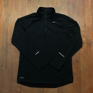 Nike Men's Dri-Fit Element Half-Zip Long Sleeve Running Shirt Black Medium M