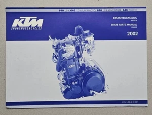 GENUINE IN GOOD CONDITION KTM 640 LC4 MOST MODELS 2002 ENGINE SPARE PARTS MANUAL - Picture 1 of 3