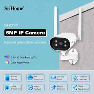 SriHome SH037 5MP IP Camera 5G WiFi Human Detection Surveillance Camera Outdoor