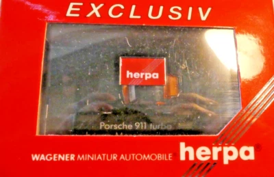 Herpa H0 Porsche 911 Turbo " Herpa Modello Fiera 90 " Nero Nuovo in OVP - Immagine 1 di 3