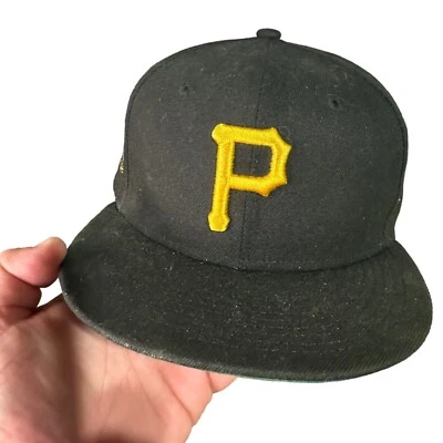 Chapéu New Era Pittsburgh Pirates 59FIFTY ajustado 1925 WS patch preto e amarelo 6 7/8 - Imagem 1 de 4