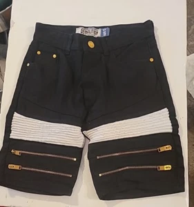 Demolition Black Jean Shorts size 16 26 Waist Zippers To No Where - Picture 1 of 6