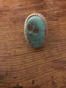 Native American Navajo Sterling Silver & Turquoise Ring Size 10.5 - Bild 1 von 9