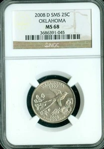 2008 D OKLAHOMA QUARTER NGC MS68 SMS 2ND FINEST RARE * - Picture 1 of 6