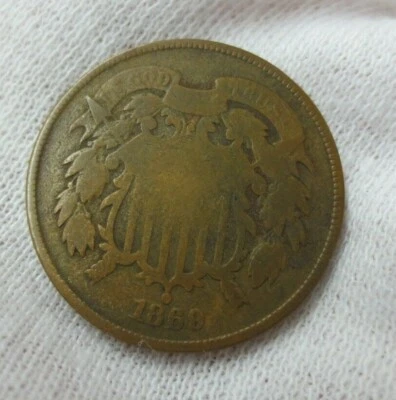 1869 Two Cent Piece Repunched Date (FS-02-1869-302) - Image 1 of 4