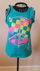 Girls Size 4/5 XS Circo Peace Sign/Rhinestone Sleeveless Tank Top - Picture 1 of 3