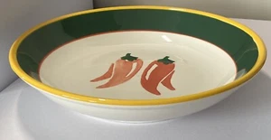 Pier 1 Hand Painted Italy 12” Serving Bowl Chili Peppers Excel. Used Condition - Picture 1 of 4
