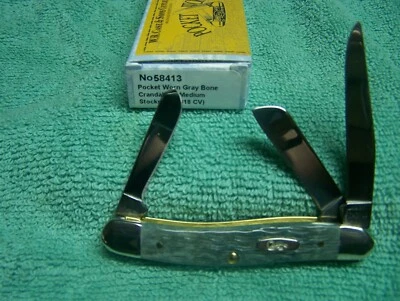 Estojo xx bolso usado cinza crandall osso irregular médio Stockman 6318CV # 58413 NOVO NA CAIXA - Imagem 1 de 4