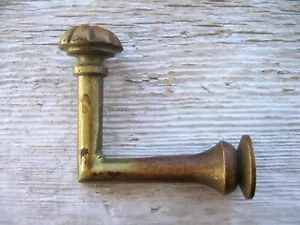 Old Antique Vintage Brass Wall Hanging Hook Drapery Tieback Angled Drawer Pull - Picture 1 of 4
