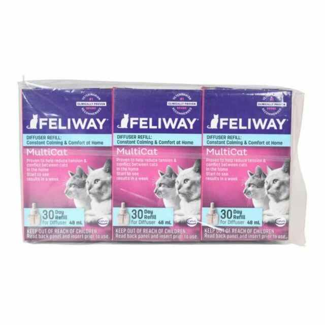 Feliway D89410B-3 Animal Health Multicat Diffuser Refill - 3 Pieces