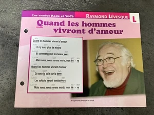 KARTE STECKVERGNÜGEN ZU SINGEN RAYMOND LEVESQUE WENN MÄNNER VON LIEBE LEBEN - Bild 1 von 1