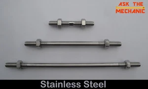M8 Stainless Steel Dual Double Threaded Stud Rod Left Hand/Right Hand Thread - Picture 1 of 5