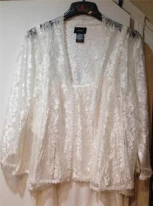 Occasions Wedding Dinner Church ivory long jacket dress formal gown L XL1X 2X 3X - Picture 1 of 12