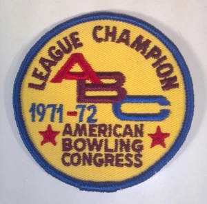 Insignia de parche de 3" vintage 1971-72 campeón de la liga ABC American Bowling Congress - Imagen 1 de 3