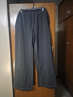 Stylus Drawstring Black Pants with White Stitching - Image 1 of 2