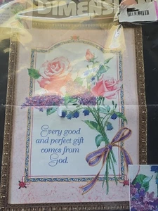 Dimensions Band Stickpackung 1501 Gottes Geschenke Blumen Vers 10" x 14" 1997 - Bild 1 von 4