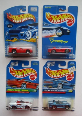 LOTE de 4 Hot Wheels diferentes Dodge Viper GTR-S RT/10 vintage azul blanco rojo rosa Foto 1 de 4