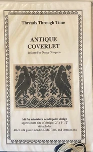 Threads Through Time Antique Coverlet Minerature Needlepoint Design - Picture 1 of 2
