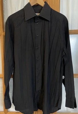 Camisa Emporio Armani Abotonada Para Hombre Talla L Negra Manga Larga Gótica Fiesta Clásica Foto 1 de 4