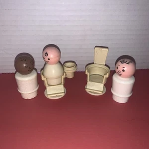 Vintage Fisher-Price Little People The Barber & Dentist In Played With Condition - Picture 1 of 6