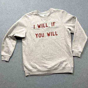 Zoe Karssen Sz Med Crewneck Sweatshirt “I Will If You Will” Light Gray Soft - Picture 1 of 7