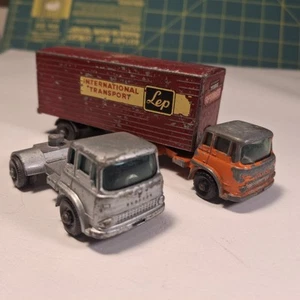 LOT OF 2 Matchbox Bedford Tractor Lep Freightmaster Trailer Major Pack No 2 - Picture 1 of 6