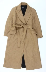 Zara Women’s Beige Long Coat, Size 2 - Elegant Overcoat - Picture 1 of 12