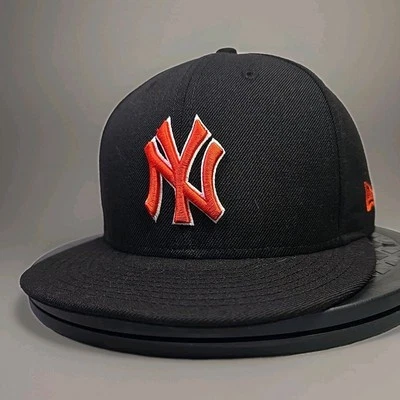 Gorra ajustada 59FIFTY de lana negra y naranja de los New York Yankees - Talla 7 5/8 - MLB Foto 1 de 4