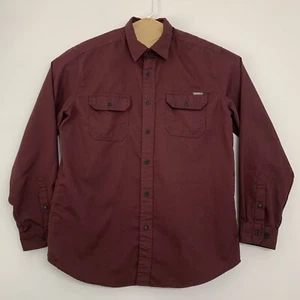 Camisa Eddie Bauer Para Hombres Grande Granate Manga Larga Botón Delantero - Imagen 1 de 5