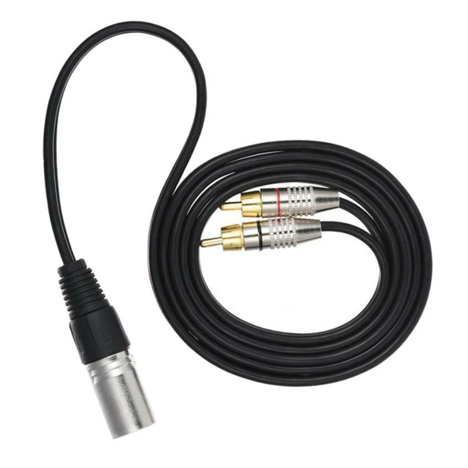 Double   Phono Male To XLR Male Jack Speaker Cable Connector Adapter Cord - Image 1 of 1