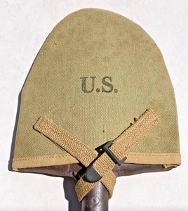 Primera Guerra Mundial Ejército de los Estados Unidos M1910 Field T Pala con CUBIERTA DE LONA - Imagen 1 de 13