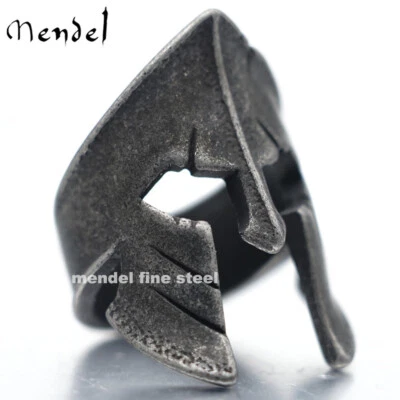 Anillo de casco espartano gladiador de acero inoxidable grande MENDEL para hombre talla 7 8-16 Foto 1 de 4