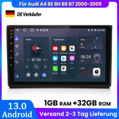 Für Audi A4 8E 8H B6 B7 2000-2009 Android 13 Autoradio GPS SAT NAVI BT DAB+ 32GB - Bild 1 von 4