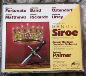 Handel Siroe Opera 1728 3 CD Brewer Baroque Rudolph Palmer Conductor - Picture 1 of 2
