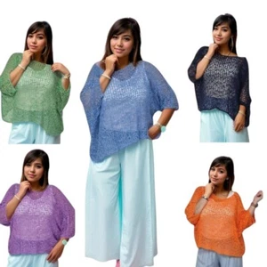 Cropped Crochet Top Popcorn, Open Knit Jumper Shrug, Festival Sweater, Holiday - Picture 1 of 25