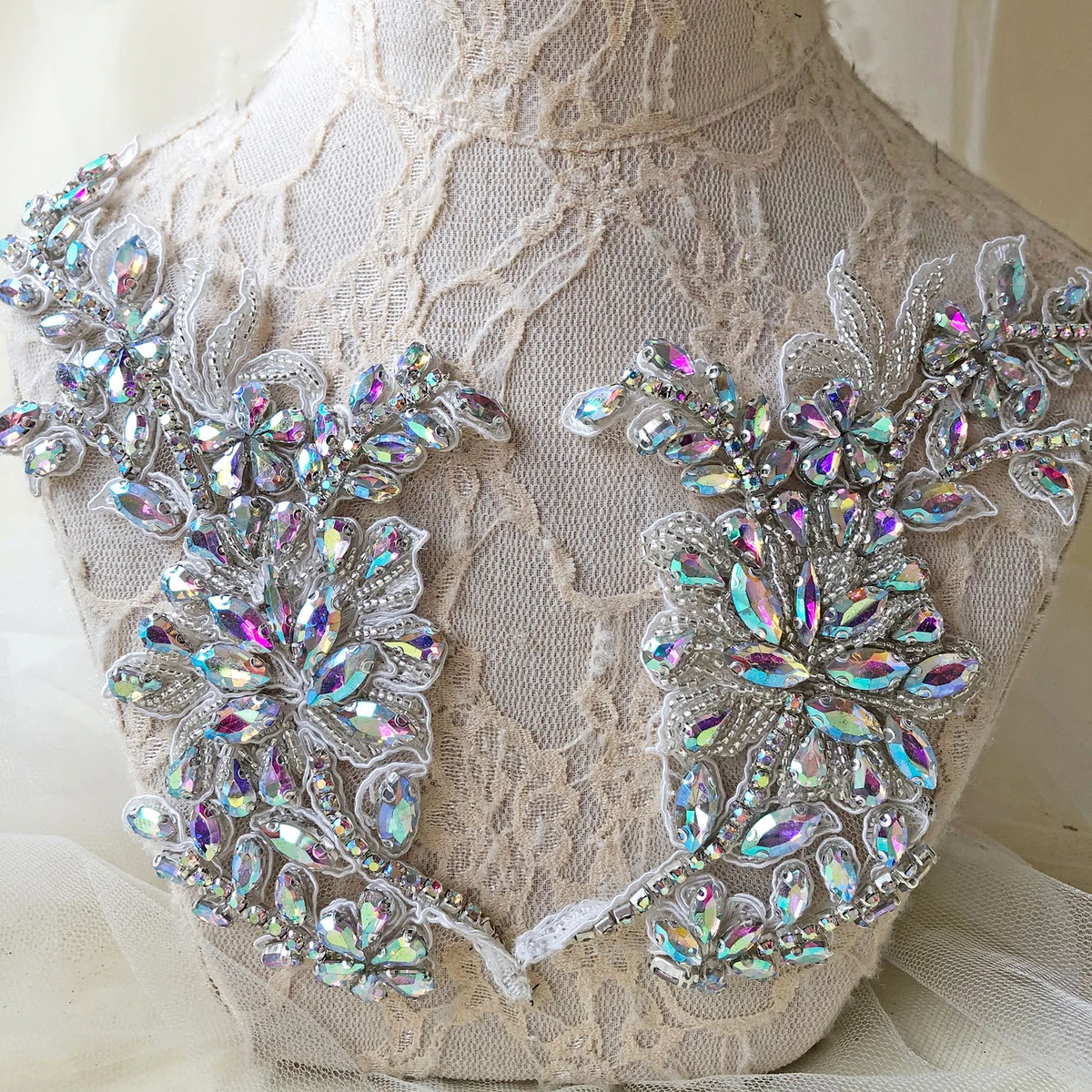 3-Piece Rhinestone Insect Applique Patches - Sew-On Beaded Bug Decor For Clothes, Bags, Shoes - View #6