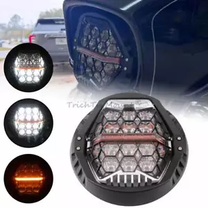 Honeycomb Style 7'' LED Headlight High/Low Beam DRL for Harley Touring 1994-2017 - Bild 1 von 24