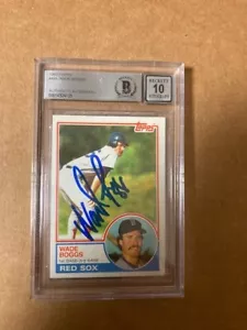 Carta Wade Boggs firmata 1983 Topps Rookie Beckett grado automatico 10 gemma come nuova - Foto 1 di 2