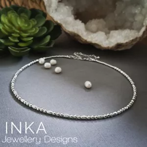 Inka 925 Sterling Silver Bead Handcrafted Choker Necklace - Picture 1 of 4