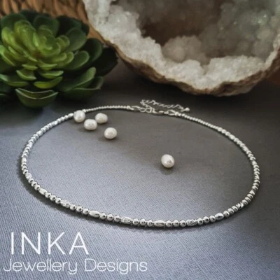 Inka 925 Sterling Silver Bead Handcrafted Choker Necklace  - Image 1 of 4