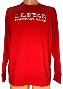 LL Bean Hemd LS Spellout Logo Herren Medium Freeport Maine Rot Traditional Fit - Bild 1 von 7